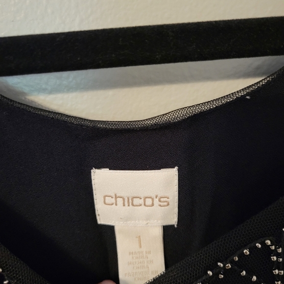 Chico's Women's Black Tank Top with Geometric Design. Size M - Picture 5 of 6